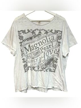 Magnolia Pearl Magnolia Pearl Love Tee Boyfriend Cut Hand Distressing in True
